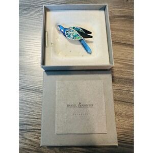 Daniel Swarovski Parrot Pin Brooch Tropical Bird Paradise Collection 925 BOX